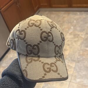 Gucci Beige and Brown GG Monogram Cap